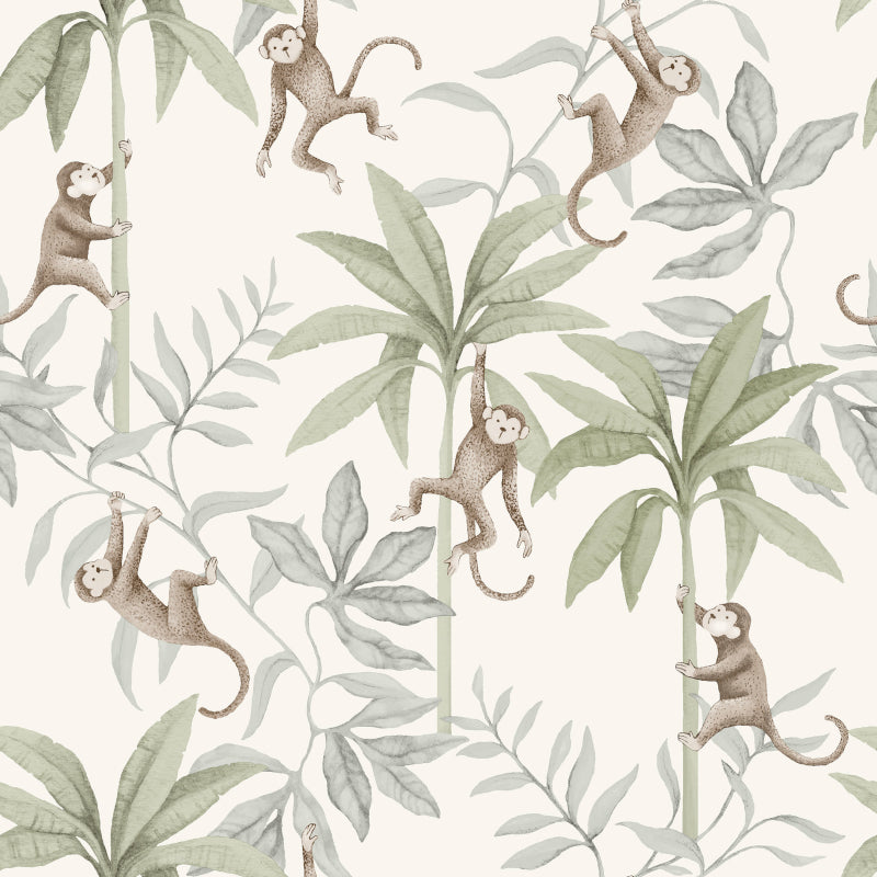 Borastapeter Jungle Friends Ecru Wallpaper