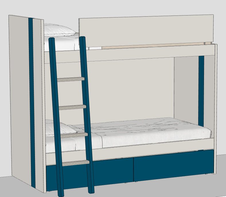 Lila Bunk Bed by Nidi with Optional Steps or Ladder