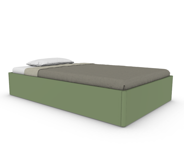 Simple Small Double Platform Bed by Nidi  – Choice Colours