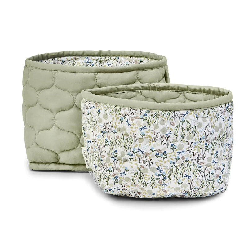 Avery Row Quilted Storage Baskets in Riverbank - set of 2