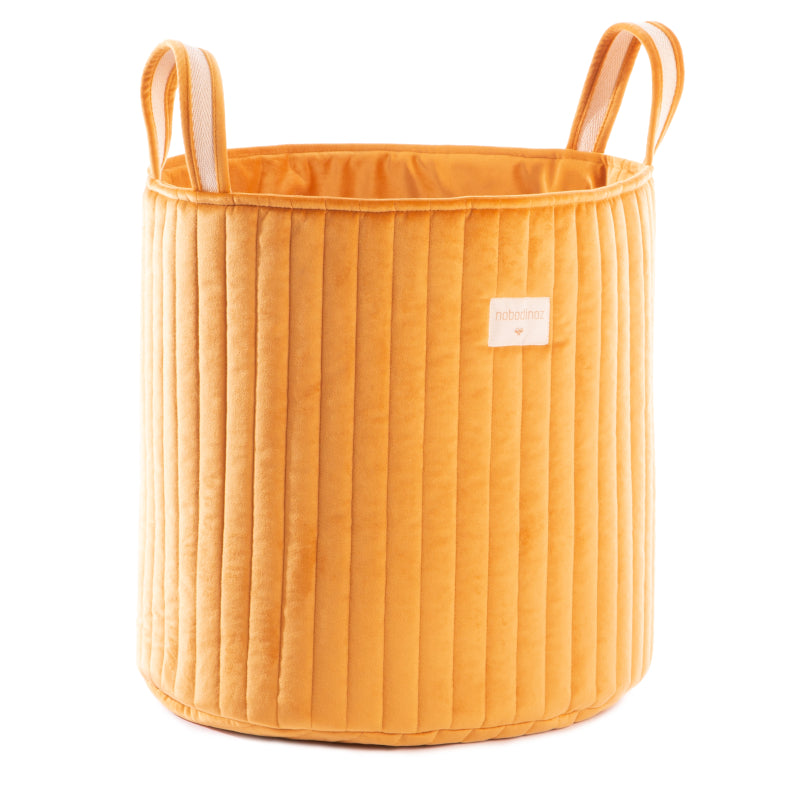 Nobodinoz Savanna Velvet Toy Bag in Farniente Yellow